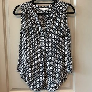 Like new! Anthropologie black and white silk top